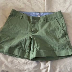 Green chino shorts